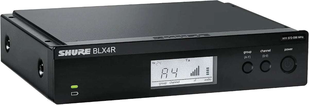 Shure BLX14R UHF Wireless System - Perfect for Guitar and Bass with 1/4 Jack - 14-Hour Battery Life, 300 ft Range | Includes 1/4" Jack Instrument Cable & Single Channel Rack Mount Receiver | H8 Band