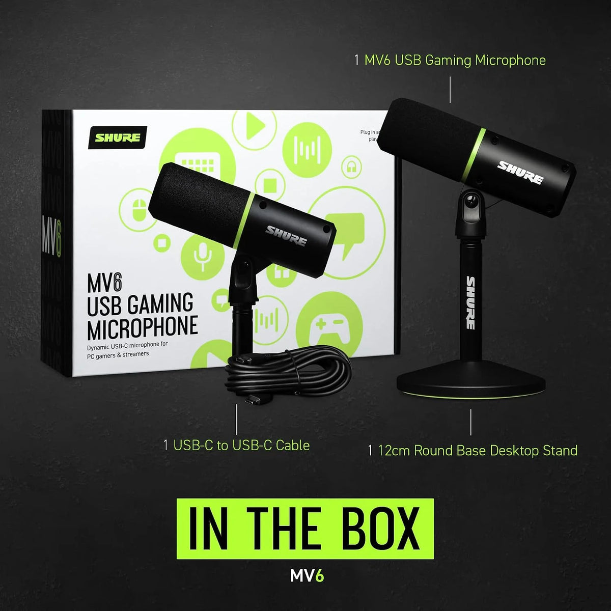 Shure MV6 USB Microphone for Gaming, Streaming & Recording (Gen 1)