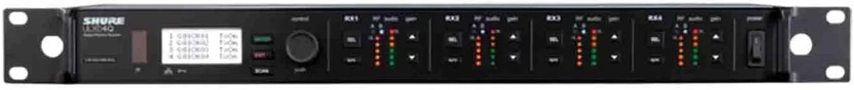 Shure ULXD4D Quad Channel Receiver - for use with ULX-D Digital Wireless Microphone Systems, Transmitters Sold Separately | G50 Band (ULXD4Q=-G50)