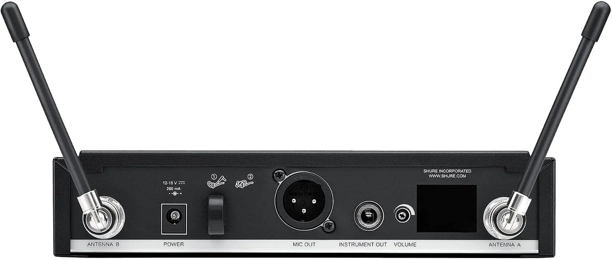 Shure BLX14R/MX53 Rack-Mount Earset Audio System H11 Band (572–596 MHz) – BLX4R Receiver, BLX1 Bodypack & MX153 Earset Mic, Up to 14 Hr Battery, 300 ft Range