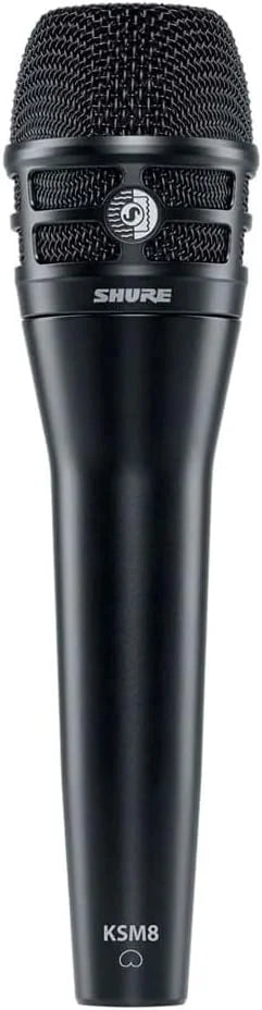 Shure KSM8 Dualdyne Dynamic Vocal Microphone – Dual-Diaphragm Cardioid Mic for Live Performance, Studio Recording & Broadcasting, Black