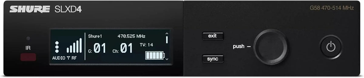 Shure SLXD14/UL4B Digital Wireless Microphone System - Includes SLXD1 Bodypack Transmitter, UL4B UniPlex Cardioid Lavalier Mic, and SLXD4 Receiver with 19" Rack Mount Kit | J52 Band (SLXD14/UL4B-J52)